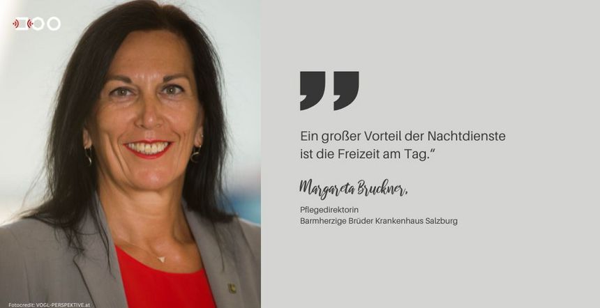 Zitat Margareta Bruckner: Ein großer Vorteil der Nachtdienste ist die Freizeit am Tag."